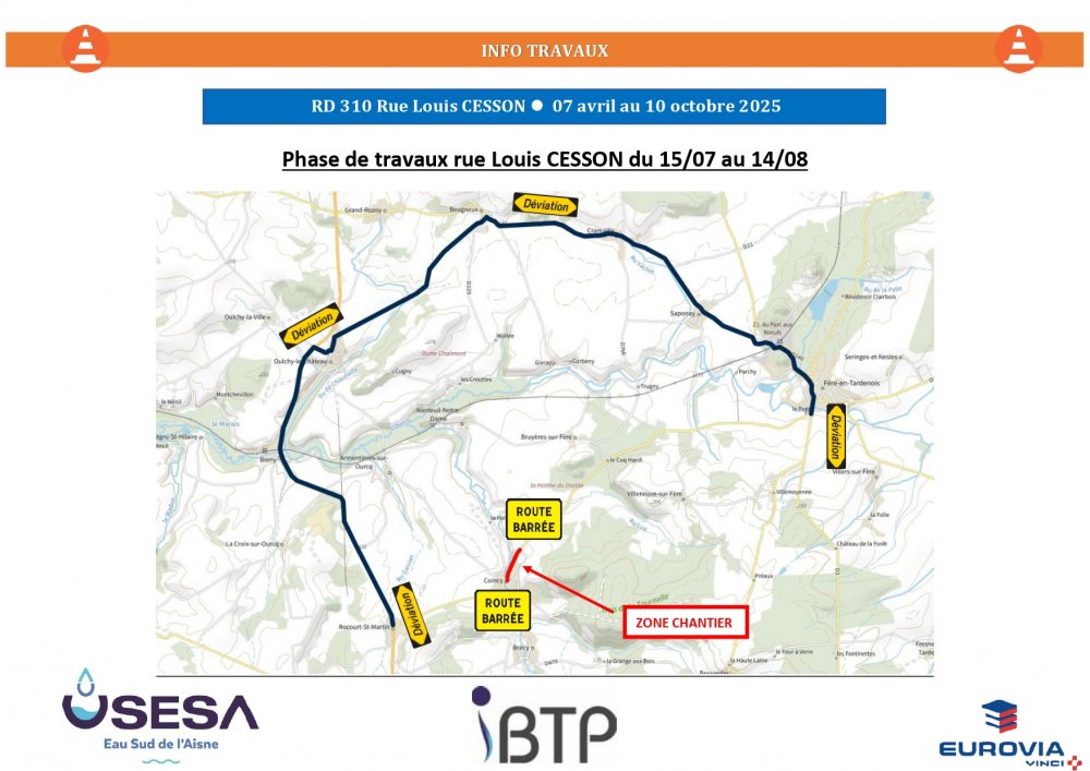 Rue Louis Cesson du 15/07 au 14/08 © USESA <strong>Rue Louis Cesson du 15/07 au 14/08</strong> <small>© USESA</small>